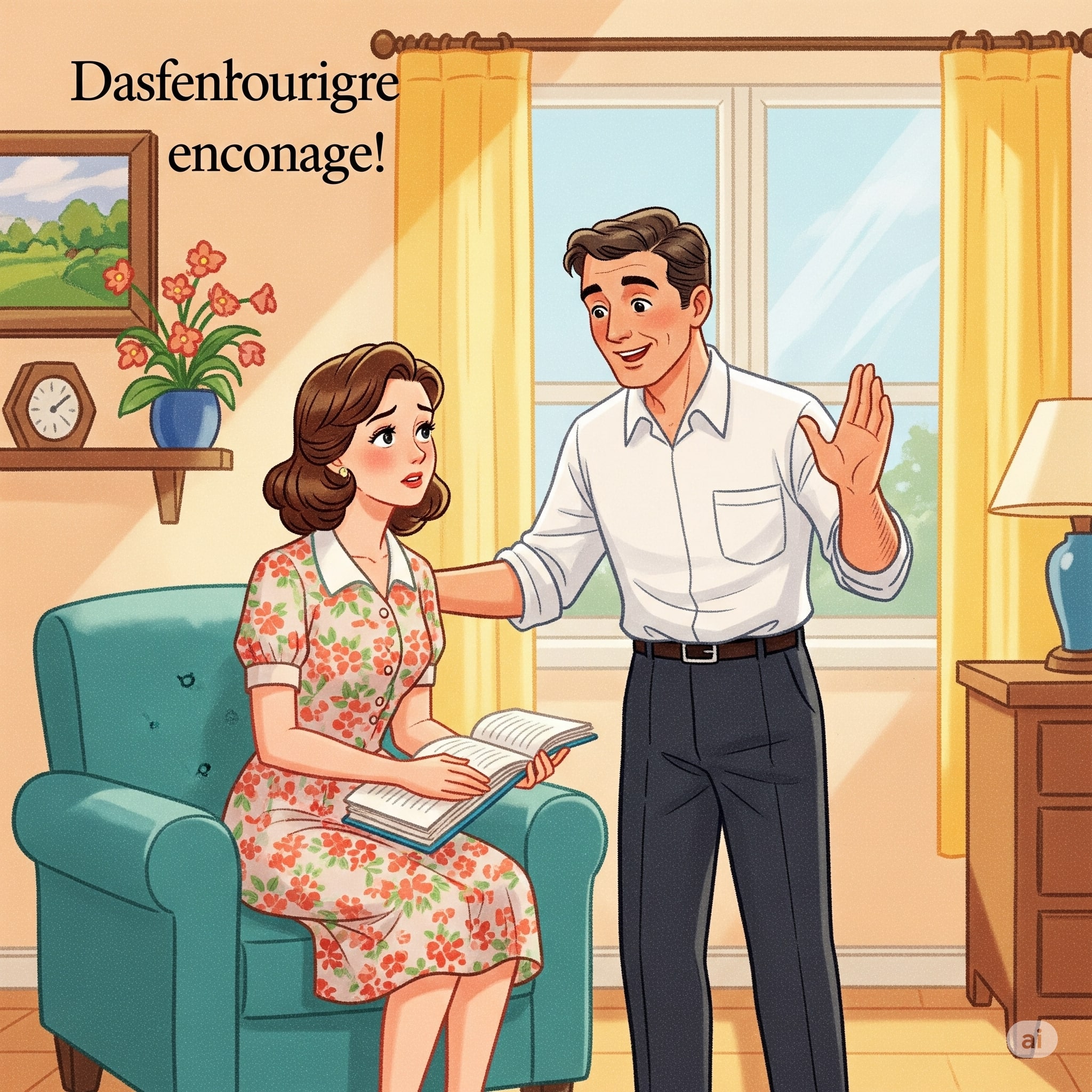 une illustration en courage sa femme