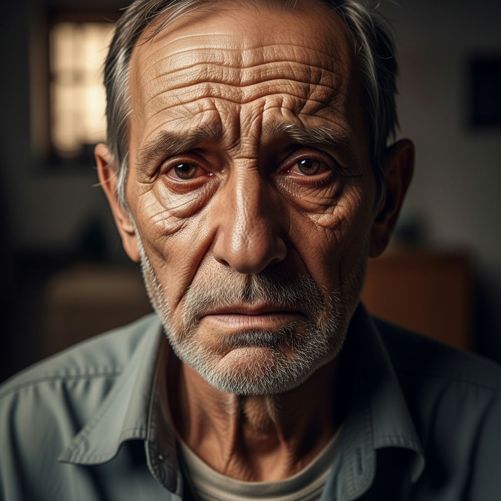 un vieux homme triste-min