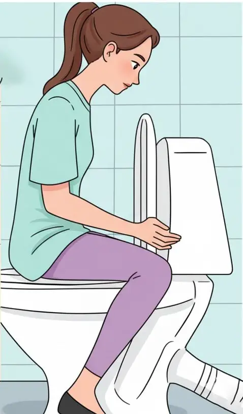 position fille assise sur la toilette-min