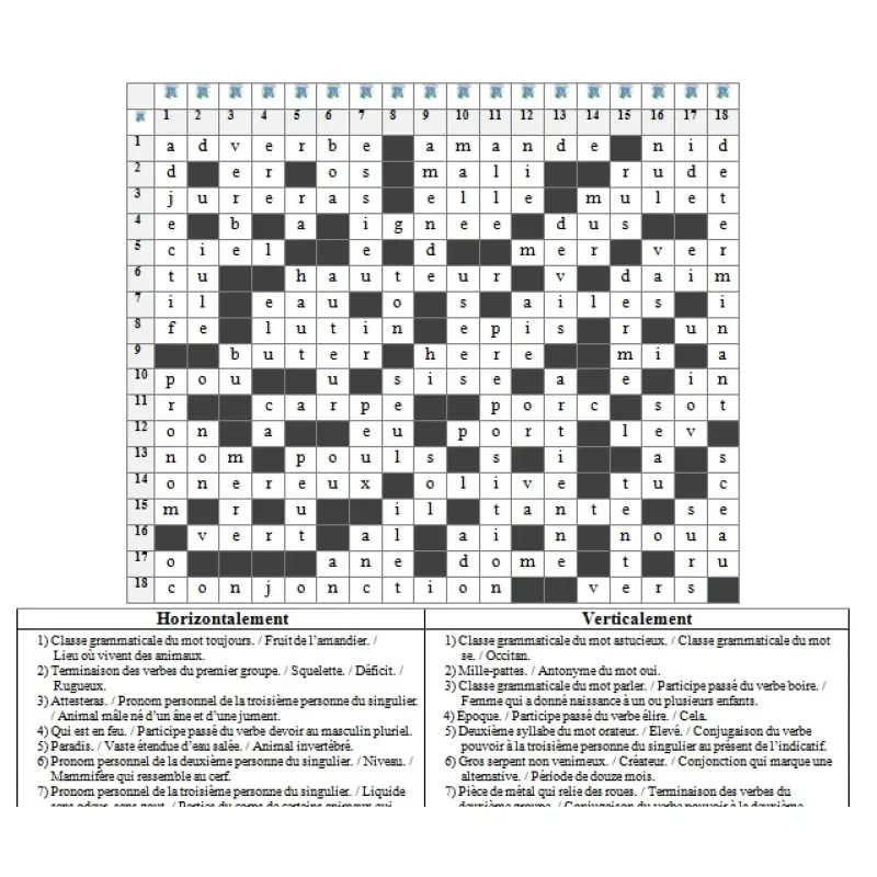 mots croisés niveau expert