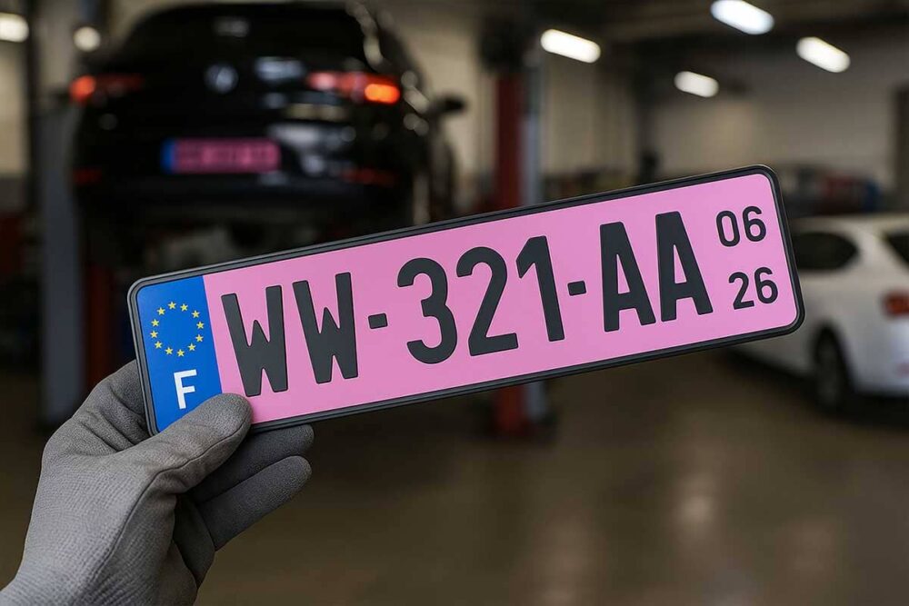 Plaques d’immatriculation roses-min