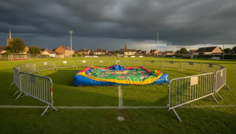 À Hamme, un château gonflable emporté par le vent pendant un tournoi de football