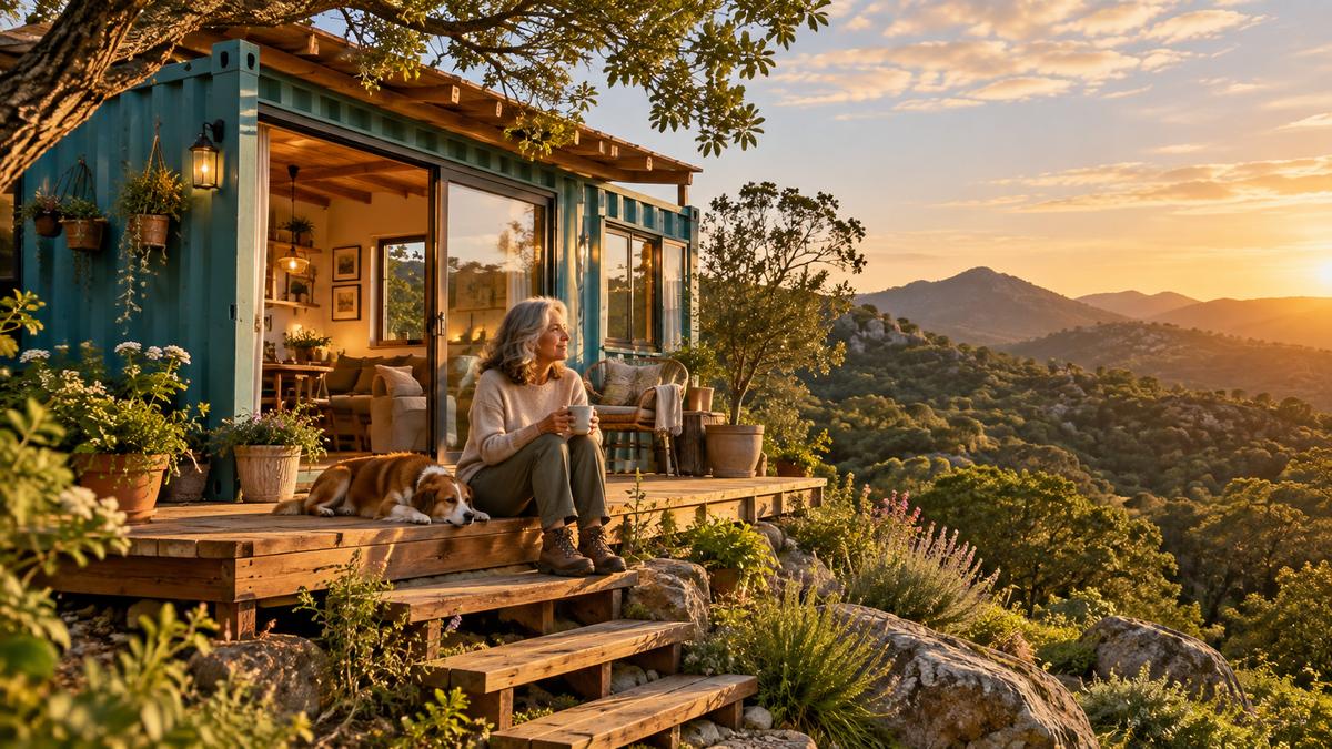 Mini-maison en conteneur maritime dans les montagnes de Córdoba