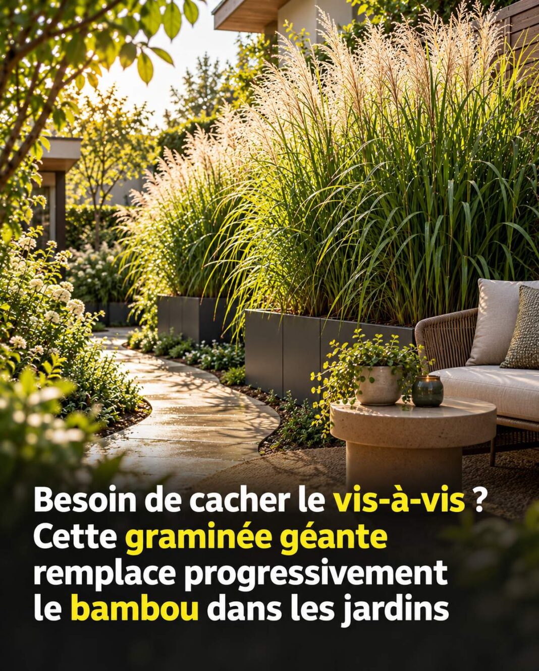 Besoin de cacher le vis-à-vis ? Cette graminée géante remplace progressivement le bambou dans les jardins