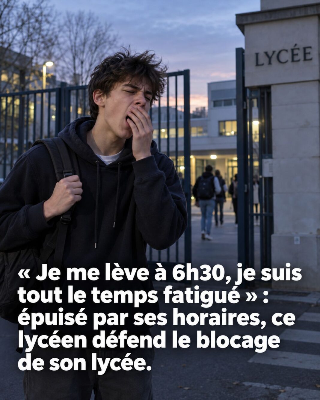 « Je me lève à 6h30, je suis tout le temps fatigué » : épuisé par ses horaires, ce lycéen défend le blocage de son lycée
